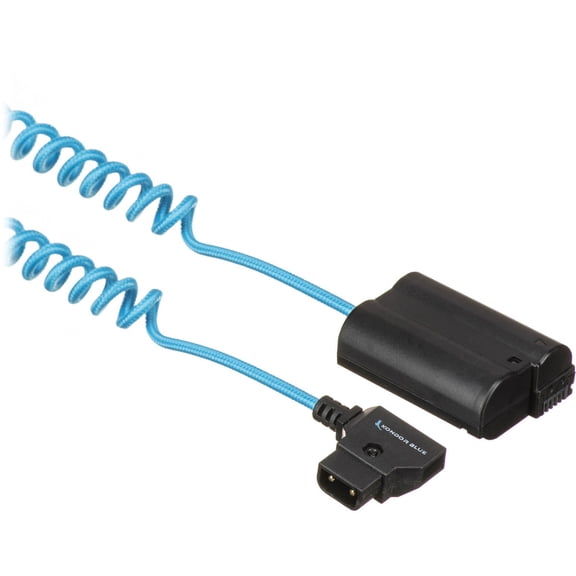 Kondor Blue D-Tap to EN-EL15 Coiled Dummy Battery Cable for Nikon Z