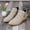 Beige, variant on Women's Ankle Boots Low Heel Chunky Short Booties Side Zipper Shoes with Pointed Toe