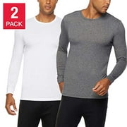 32 DEGREES Men's Heat Long Sleeve Scoop Neck Tee 2-Pack (White/Grey, XX-Large)