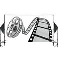 thumbnail image 2 of ABPHOTO Polyester Old Movie Camera Clipart Photography Background Movie Reel Backdrop Theme Wall Photography Backdrop 5x7ft, 2 of 5