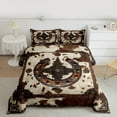 thumbnail image 3 of Manfei Cow Hide Print Bedding Comforter Set,Retro Western Horseshoe Twin Comforter Sets,Rustic Farmhouse Cabin Bedding Set For Adults,Microfiber Bedroom Decor Reversible,2 Pieces, 3 of 9