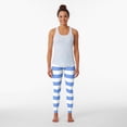 thumbnail image 4 of Light Blue and White Horizontal Stripes Leggings Fitness's gym clothes Jogger pants sports tennis for Womens Leggings, 4 of 6