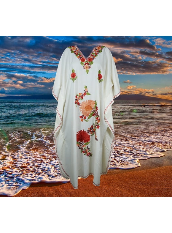 White kaftan dress for women, Large loose fit caftan gown, maxi kimono, Abaya Dress M-XL One size