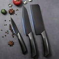 thumbnail image 5 of Magicorange 7-Piece Kitchen Knife Set with Cutting Board, Stainless Steel Kitchen Knives with PP Ergonomic Handle (Black), 5 of 9
