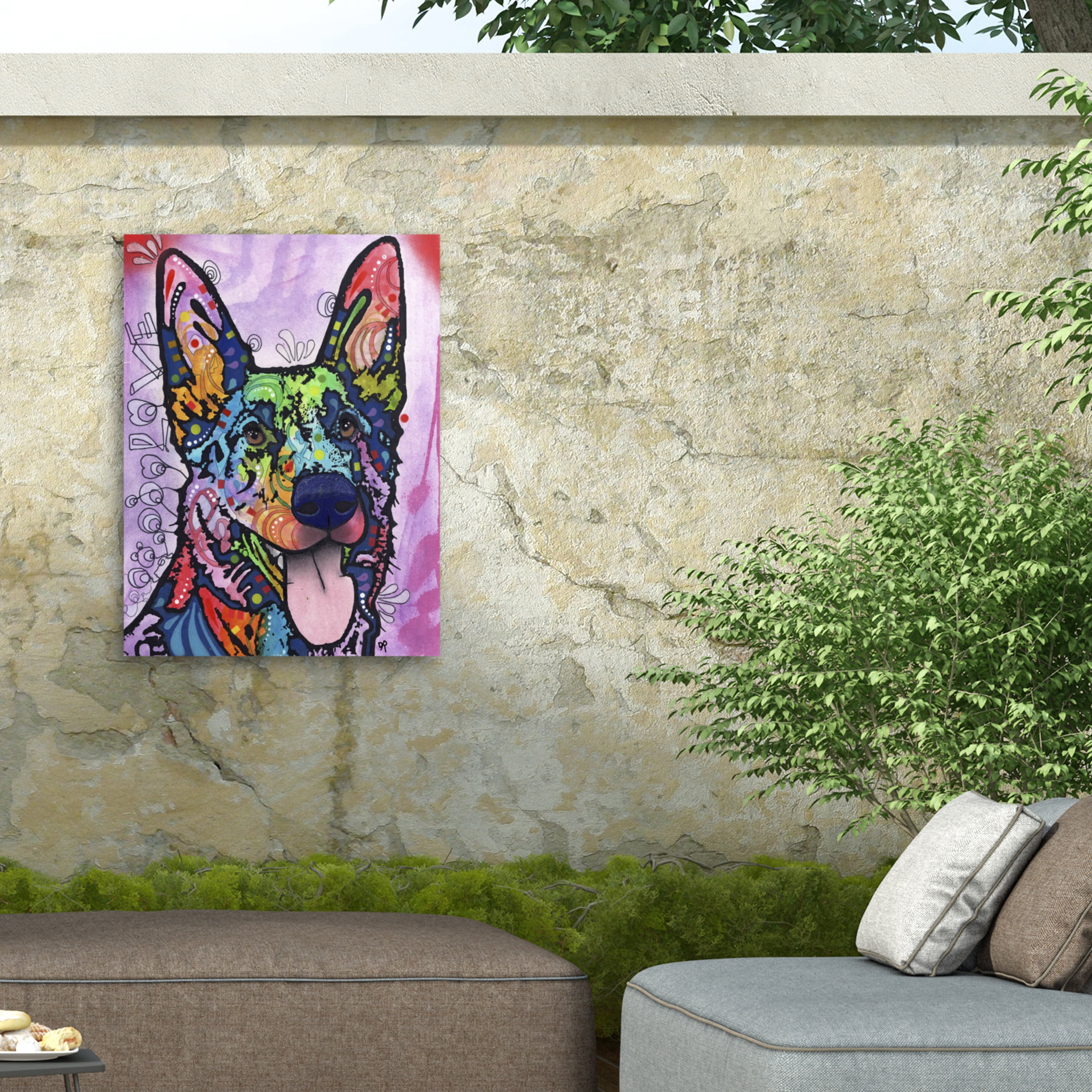 Dean Russo 'Shepherd Love' Outdoor Canvas 24x18