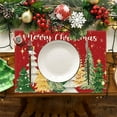 thumbnail image 2 of Reversible Christmas Placemats, Set of 1 Flax Table Mat Double-Sided for Holiday Dining Kitchen Table Decor Washable(B), 2 of 6