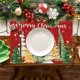thumbnail image 1 of Manteles navideños de lino para mesas festivas, decoraciones navideñas, manteles individuales navideños de lino, manteles individuales reversibles de lino, decoraciones navideñas para mesa de comedor,, 1 of 6