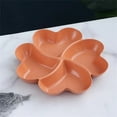 thumbnail image 1 of Grid Plate Smooth Material Fruit Plate Flower-shaped Special Plate Snack Snack Plate Beautiful Shape Four-leaf Clover Plate Orange, 1 of 6