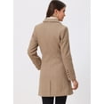 thumbnail image 4 of Abrigos largos de invierno con solapa con muesca y un solo pecho para mujer Beige Obscuro M, 4 of 6