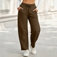 thumbnail image 4 of DYTTDG Women's Straight Leg Sweatpants, Drawstring Elastic High Waist Loose Casual Jogger Pants with Side Pockets for Daily Loungewear, 4 of 8
