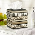 thumbnail image 5 of Resin Tissue Box Cover for Modern Home Decor - Minimalist Square Tissue Box Holder for Guest Room, Bedroom, Bathroom, Tabletop & Office - Durable and Aesthetic Tissue Holder, Safari Stripes, 5 of 5