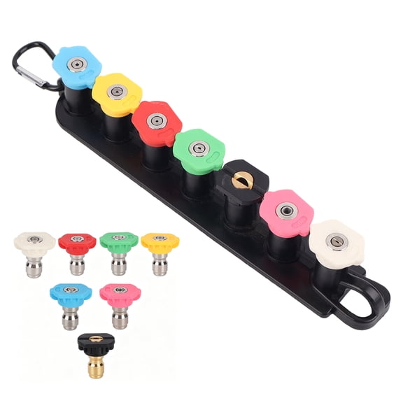 LLNC Pressure Washer Tips, Pressure Washer Nozzle Tip with Holder, 1/4 Inch Quick Connect, 7 Pack, 4000 PSI Universal Fit