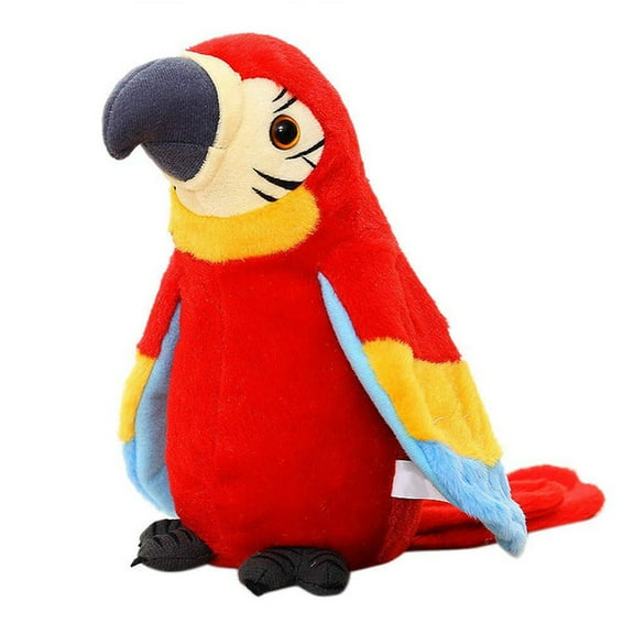 Electric Talking Parrot Plush Toy Cute Talking Record Repeats Waving Wings Plush Bird Toy