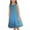 Blue, variant on WRKEKC Girls Summer Dress Sleeveless Round Neck Dress with Sequin Print Elastic Waist Flowy Hem for 3-14 Years Kids