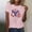 Pink, variant on Women's Independence Day Short Sleeve Tops Under $10 Free Shipping American Flag Summer Casual Loose 3XL Pullover Printed Short Sleeved Round Neck Top