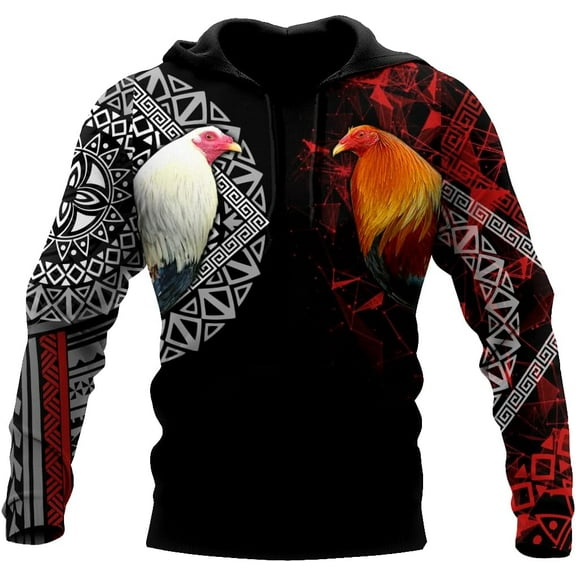 Mexican Rooster 3D Gamefowl Hoodies for Men, Mexican Hoodie, Rottweiler,Fighting Rooster redbull batalla de Los gallos Unisex Hoodie, T Shirt, Zip Up Hoodie, Sweatshirt for Men Women HD596 Multicolor