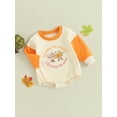 thumbnail image 3 of Liacowi Infant Baby Girl Halloween Clothes Long Sleeve Letter Print Bodysuit Romper Newborn Onesie Playsuit Fall Halloween Costume 0-6 Months, 3 of 8