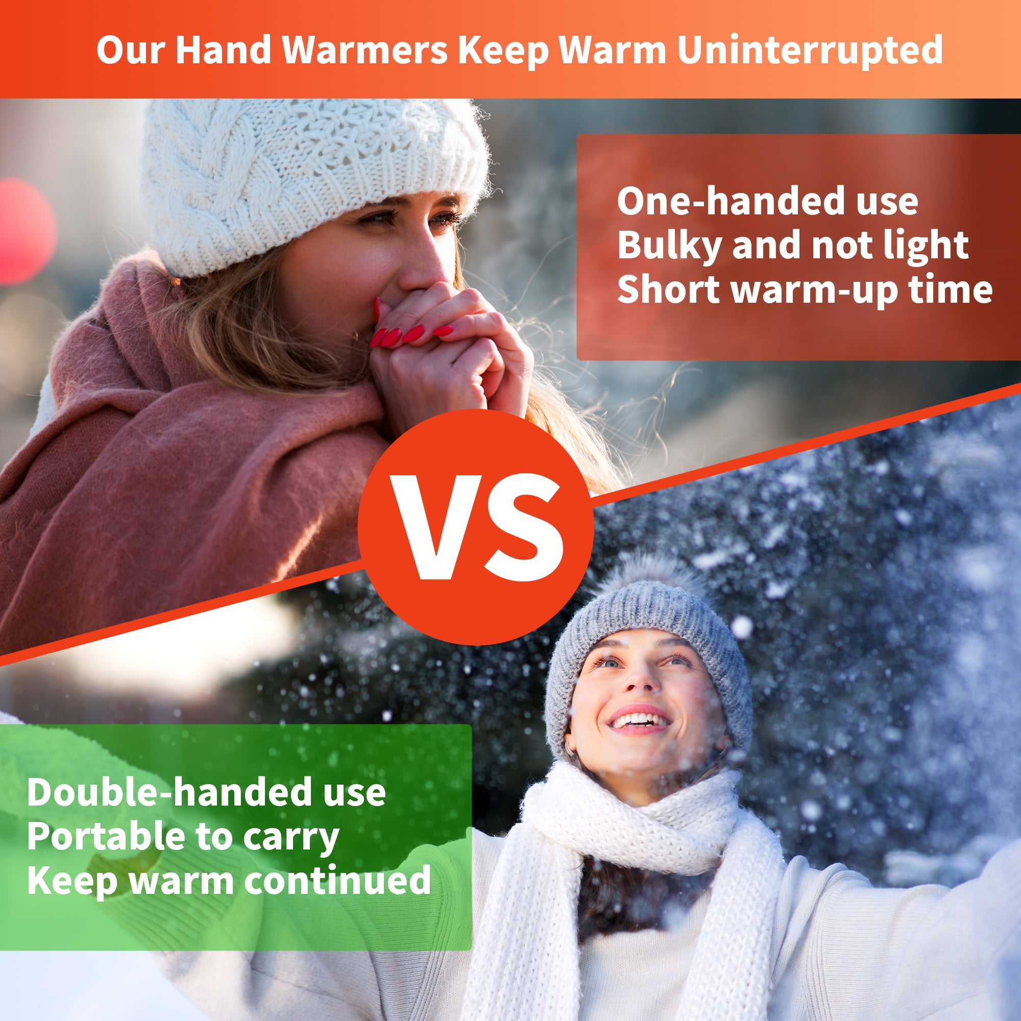 Rechargeable Hand Warmer 5000mAh with Charcoal Pattern,Portable Electric Hand Heater ,USB Battery Operated Handwarmer for Camping,Hiking,Hunting,Golf,Warm Tech Gifts（Black