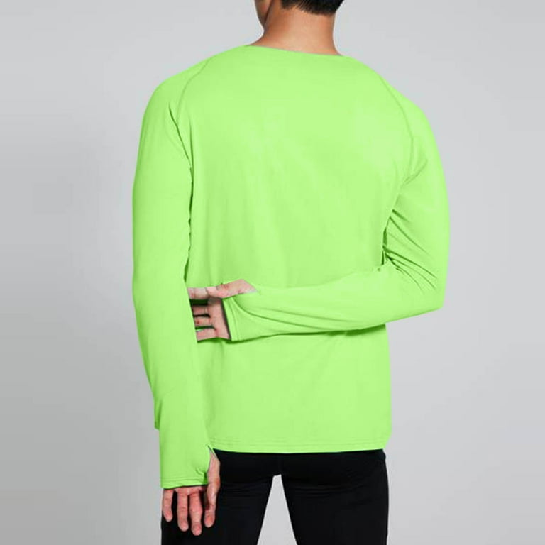 Zylanna Men's Long Sleeve T-Shirts, Activewear Solid Color