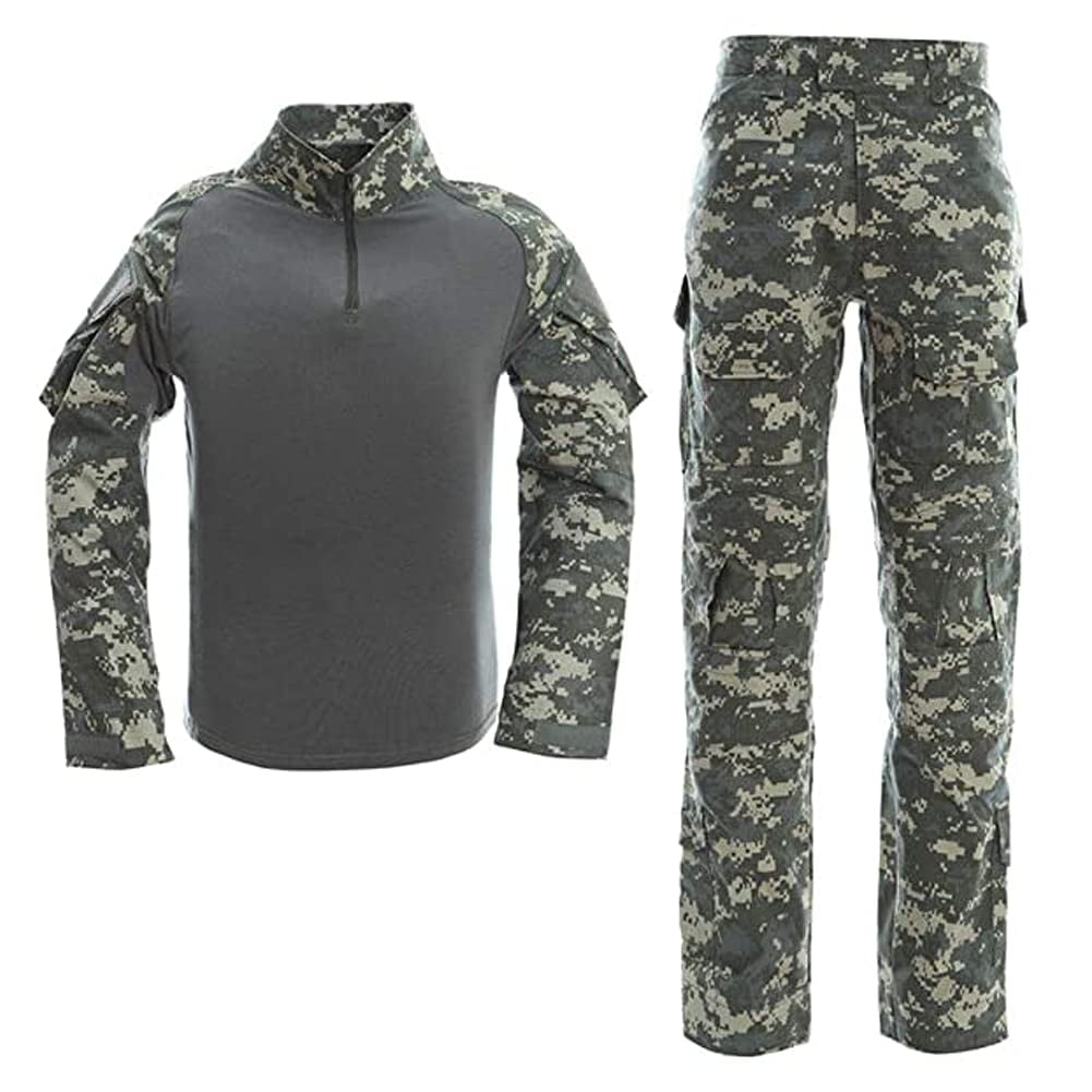 Tactical Men's Zip Pocket Military G3 Combat Shirt Paintball Long Sleeve T-Shirt