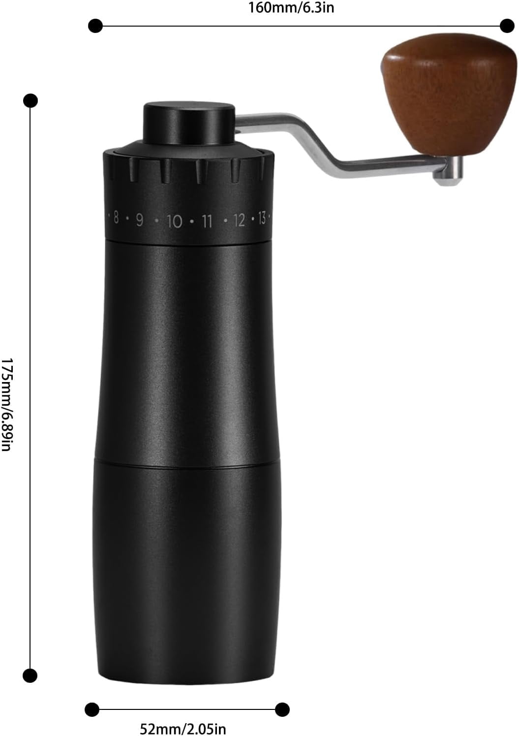 Manual Coffee Grinder with Stainless Steel Burr for Espresso and Pour Over