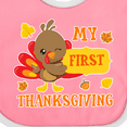 thumbnail image 4 of Inktastic My First Thanksgiving with Turkey and Leaves Boys or Girls Baby Bib, 4 of 4