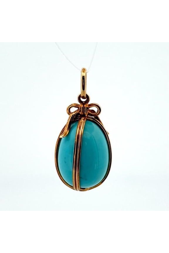 Pre-Owned TIFFANY & Co. Tiffany Egg Charm Au750 Jean Schlumberger Turquoise Blue... (Good)