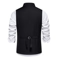 thumbnail image 3 of TNOBHG Men Solid Color Waistcoat Men's Spring Suit Vest Sloping Lapel Collar Slim Fit Sleeveless Waistcoat Coat Wedding Business Sports Solid Color Coat, 3 of 8
