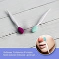 thumbnail image 4 of Vogacara Cepillo de labios Suavidad Multicolor Mujer Accesorios Buffer Comedo Remover Herramientas de maquillaje Cepillos exfoliantes Azul Cuerpo del baño Violeta Vogacara CE012355-03, 4 of 6
