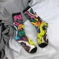 thumbnail image 5 of Hirioo Colorful Pug Pattern Adult Middle Tube Socks Breathable Sock Non-Pilling,Contrasting Color Design, 5 of 6