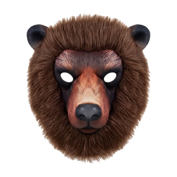 Mask Brown Bear Animal Masquerade Mask 12 X 11 Inch for Halloween Party Dress Up for Student and Adults