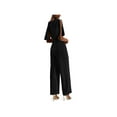 thumbnail image 2 of CONNECTED APPAREL Womens Black Stretch Popover Split Sleeve Flutter Sleeve Boat Neck Evening Wide Leg Jumpsuit Petites 6P, 2 of 2