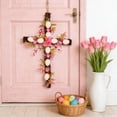 thumbnail image 5 of Wreath Decoration​ Dark Twig Cross Shape Wreath Colorful Egg and Bloom Accent Belief Decor Easter Decorations for Door Wall Festive, 5 of 6
