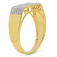 thumbnail image 2 of Dazzlingrock Collection 0.40 Carat (ctw) 10K Round White Diamond Men's Hip Hop Micro Pave Wedding Band, Yellow Gold, Size 12, 2 of 4