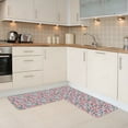 thumbnail image 5 of Bingfone 2 Pcs Kitchen Rugs and Mats,Cushioned Anti-Fatigue Floor Mat,PVC Non-Slip Kitchen Rug Set for Kitchen,Laundry Room,Sink 17"x47"+17"x29" - Flower Leaves, 5 of 6