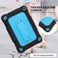 thumbnail image 3 of All-New Kindle Fire 7 Tablet Case 12th Gen 2022 Release SOAUTO Hybrid Protective Case with Kickstand Strap / Come With Tempered Glass Screen Protector For Amazon Fire 7 Kids Tablet - Black+Blue,2 Pcs, 3 of 6