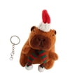 thumbnail image 1 of Llavero de peluche de carpincho, mochila de animales de peluche de carpincho, colgante de muñeca portátil bufanda verde redonda, 1 of 9