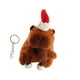 thumbnail image 1 of Llavero de peluche de capibara, animales de peluche de capibara, regalo de Navidad, capibara de Navidad bufanda verde redonda, 1 of 9