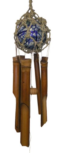 Cohasset 261 4-Inch Glass Ball Wind Chime, Blue and Green
