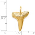 thumbnail image 3 of 14K Yellow Gold Solid Textured Polished Finish Shark Tooth Charm Pendant, 3 of 4