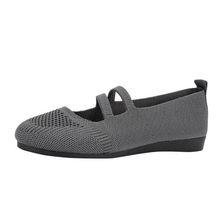 Holiday Savings Deals! Kukoosong Womens Comfort Flats Womens Multicolor Round-Toe Flats Shoes Lightweight Soft Sneakers Casual Shoes for Women Gray 43