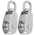 thumbnail image 4 of Single Pulley, 360° Rotating Ring Stainless Steel Single Pulley Reliable And Durable With 2 Single Pulleys For Transmitting Or Pulling Work, 4 of 8