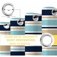thumbnail image 6 of Khaki Striped Blackout Curtains for Bedroom/Living Room, Thermal Insulated Kitchen Curtains, Navy Blue Farmhouse Stripes Modern Abstract Art Grommet Darkening Window Treatment Drapes 27.5"x39"x2, 6 of 8