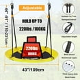 thumbnail image 5 of PRINIC 43" 700LBS Saucer Tree Swing for Kids, Waterproof Flying Saucer Swing with Swivel, Hanging Straps, Adjustable Ropes, Round Mat Spinner Swing for indoor/playground swing set, Yellow, 5 of 8