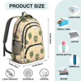 thumbnail image 5 of Cat and Potted Plant Beige Pattern Backpack for School, Cute School Bag with Adjustable Shoulder Straps and Padded Back, 16.9"x12.6"x5.9", 5 of 5