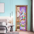 thumbnail image 2 of Happy Easter Bunny Door Sticker - 30.3x78.7in Colorful Easter Egg & Floral Peel and Stick Door Decal for Home Decor, 2 of 3