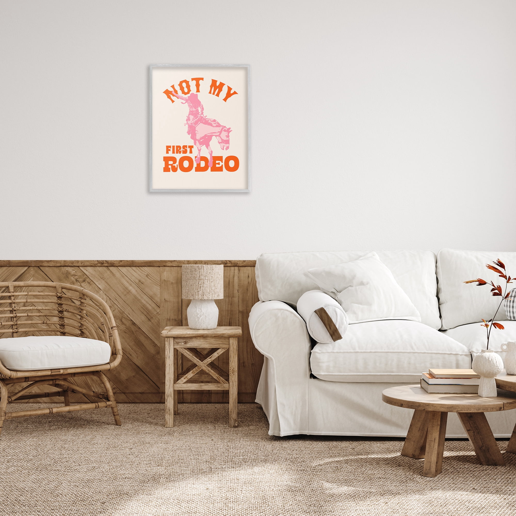 Stupell Industries Not My First Rodeo Phrase Animals & Insects Painting Gray Framed Art Print Wall Art, 24 x 30