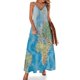 thumbnail image 1 of Vestido con mapa del Viejo Mundo, vestido largo moderno con mapa antiguo, cuello en V, estilo bohemio, para playa, tirantes, moda urbana, vestidos de gran tamaño, 1 of 7