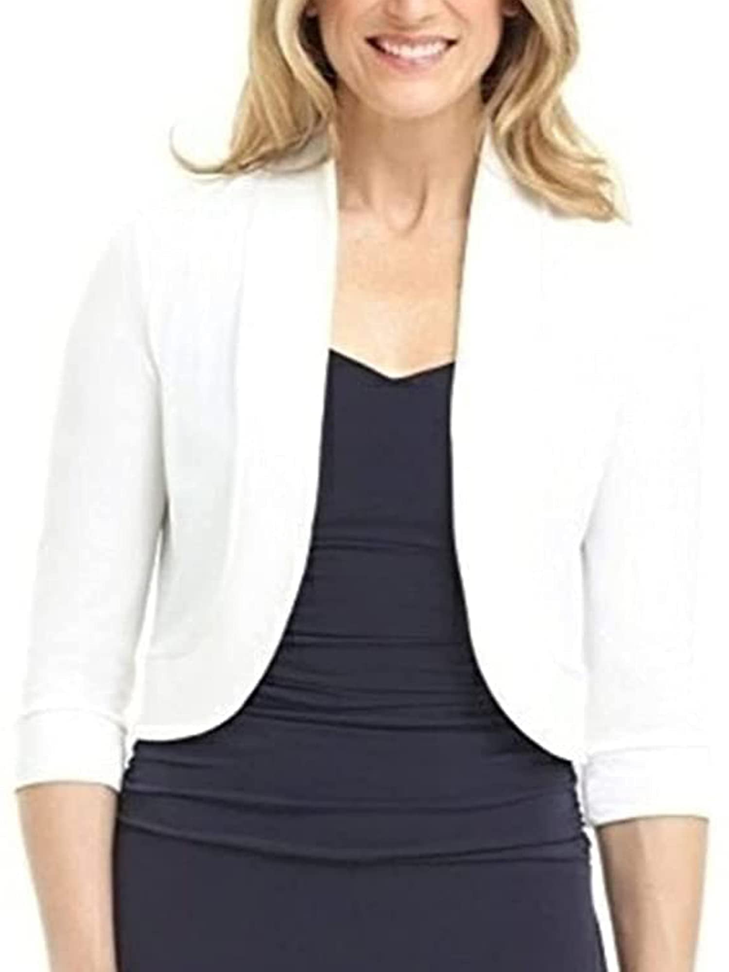 Women Shrug Open Front Bolero Cardigan Short Sleeve Cropped Sweater Jacket  Plus Size - Walmart.com