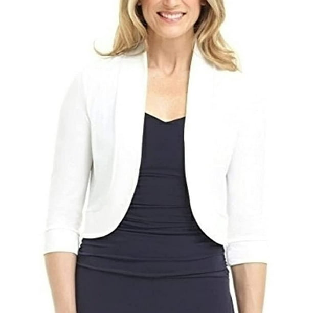 Women Shrug Open Front Bolero Cardigan Short Sleeve Cropped Sweater Jacket  Plus Size - Walmart.com